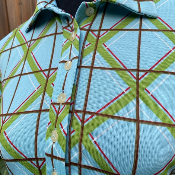 United Colors of Benetton Retro Geometric Polo Top - Picture 4 of 10